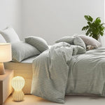 Detail shot of the hidden zipper closure on the modern farmhouse bedding set