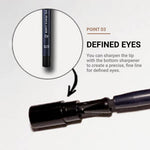 ETUDE smudge proof long lasting eye makeup pencil on a white background.