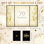 Black and gold 70th birthday signing board unfolded