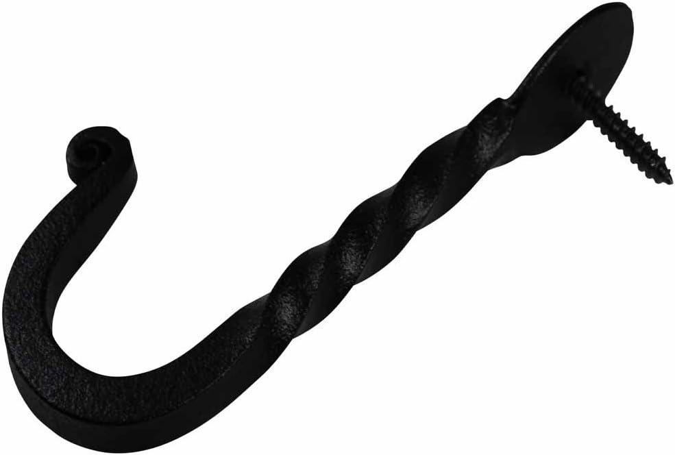 Renovators Supply black decorative bathroom towel hook in use