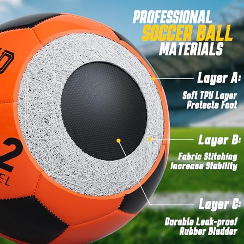 Rechargeable glow in the dark soccer ball with included hand pump and black mesh carrying bag