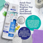 Close up of GuruNanda oral care bundle with wild mint flavor indicators on the label