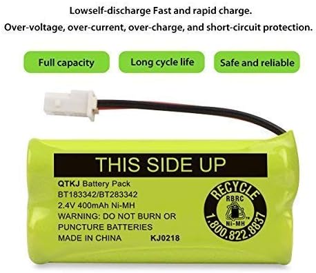 Two separate packs of QTKJ rechargeable communication batteries displayed together.