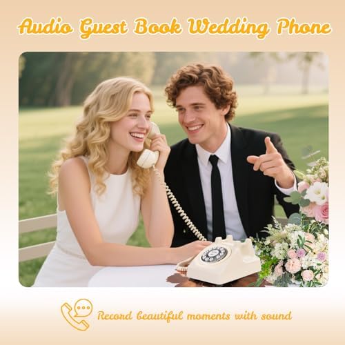 Vintage style audio guest book phone handset lifted