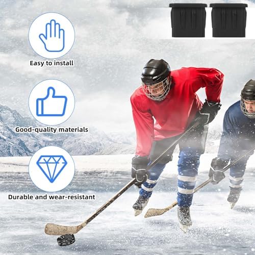 Ten pieces of black Fukaisu TPU rubber protective caps arranged neatly for ice hockey gear.