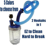 2 in 1 Combo Hookah Pipe Set with Glass Jar Base and Flexible Hose, (Turquoise) - Image 4