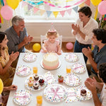Greencian floral second birthday party tableware kit arrangement
