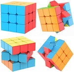 Top down view of colorful 3x3 stickerless puzzle