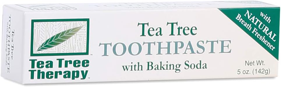 Tea Tree Therapy natural toothpaste tube size and label details