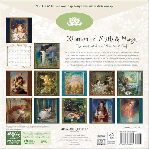 Women of Myth & Magic 2026 Fantasy Art Wall Calendar by Kinuko Craft - Image 3