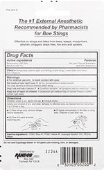 Individual Sting-Kill disposable anesthetic swabs showing the portable first aid packaging.