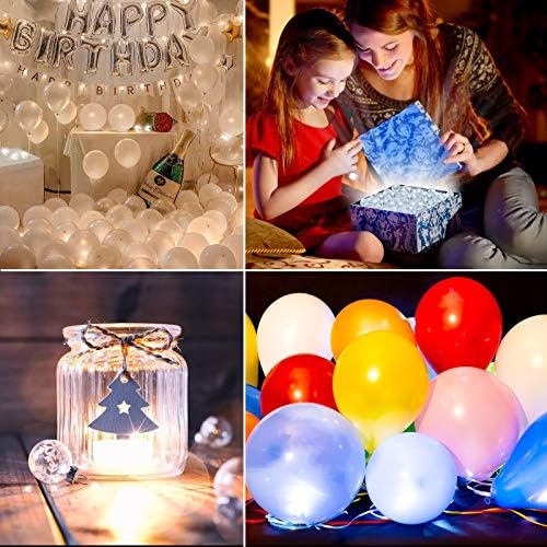 Pack of 100pcs Aogist warm white LED balloon lights arranged for display