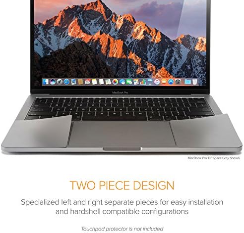 UPPERCASE adhesive palm rest guard peeling away cleanly showing zero residue formula on laptop body