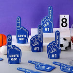 Adult hand demonstrating how to wear the compact number one fan cheering accessory.