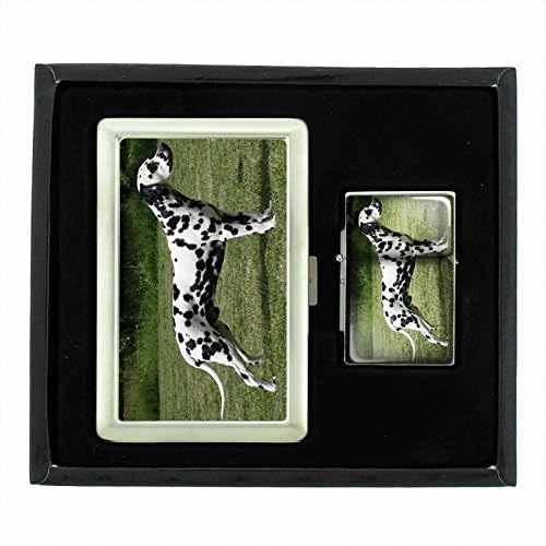 IOLVSHGH Dog Dalmatian 01 Cigarette Case and Oil Lighter Gift Set front view authentic USA import.
