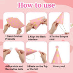 Apausvcm 6Pcs Birthday Hats for Dog Cat pom pom detail