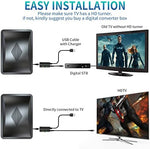 Qellaff television antenna package contents including wall mounts and installation accessories.