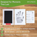 Dog paw print keepsake being created using the Green Pollywog non toxic stamp pad.