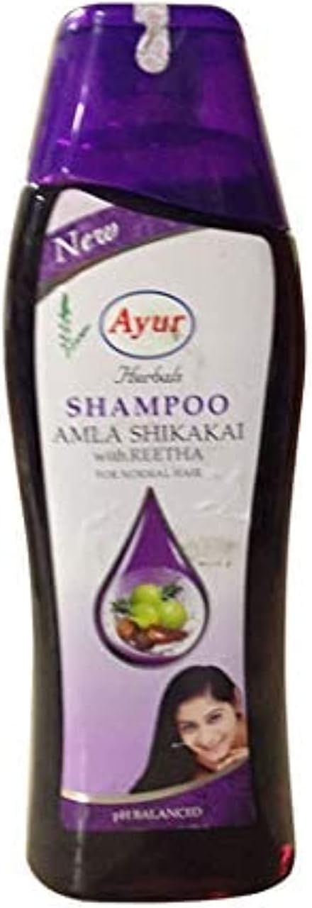 Ayur Herbals Amla Shikakai with Reetha Shampoo front view bottle