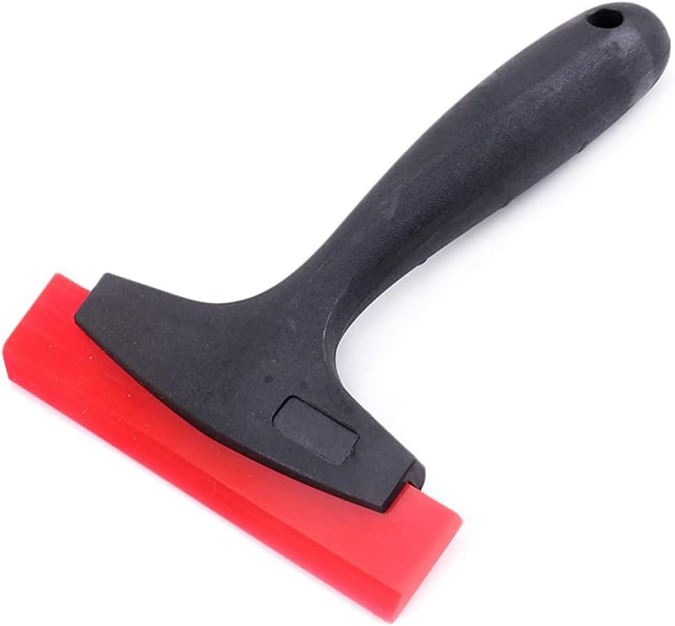 AHCHAY small window squeegee front view showing the 5.5 inch flexible black blade and ergonomic handle.