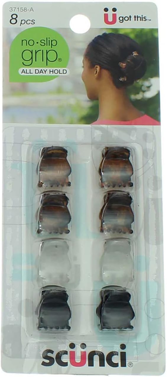 Scunci mini oval top jaw clips front view