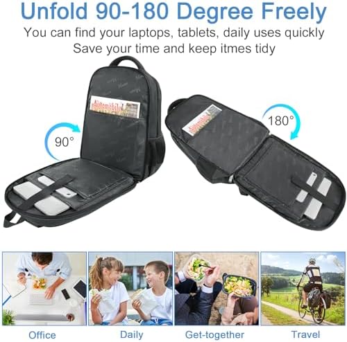 Rear view of Matein computer backpack with breathable mesh padding and luggage strap