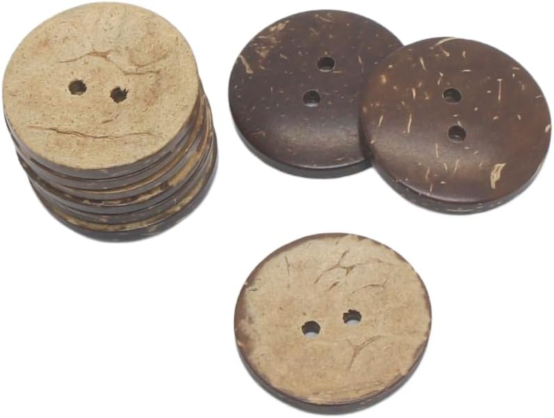 YaHoGa natural coconut shell buttons front view sewing accessory