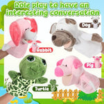 Pig and dog animal hand puppets for interactive storytelling