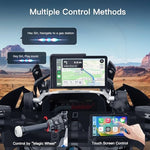 Dual Bluetooth connectivity settings menu visible on the 6 inch anti glare motorcycle dashboard console screen.