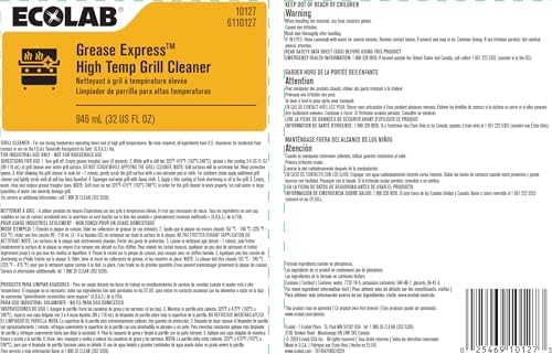 Thirty two ounce resealable bottle of imported high temperature flat top griddle cleaning liquid