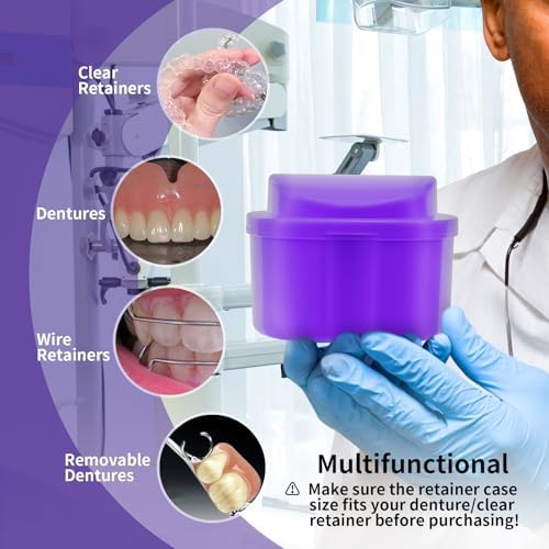 Annhua purple retainer case with internal strainer basket lifted for rinsing.