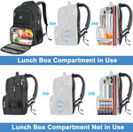 Matein large business backpack displaying the TSA friendly flat-unfolding laptop sleeve