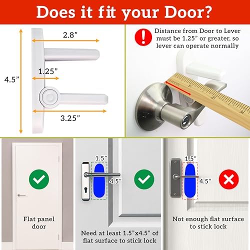 Top view of Wappa Baby door lock showing adhesive backing