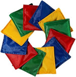 Close up of red and blue nylon tossing bags