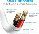 White DC twelve volt power adapter extension cable close up of barrel plug
