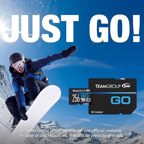 TEAMGROUP high speed flash memory card inserted into the included full size SD adapter.