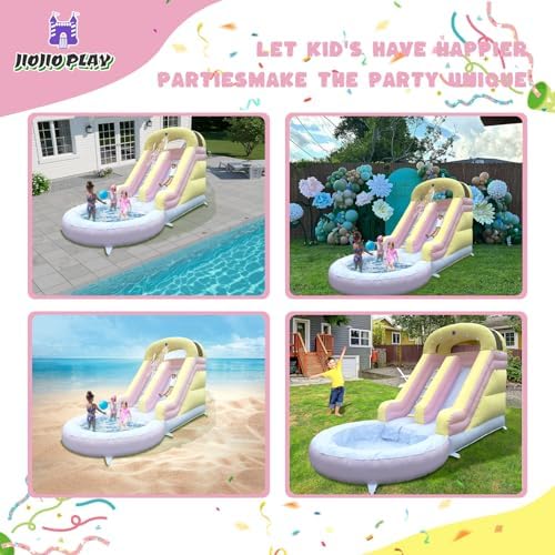 Top view of climbing wall and safety mesh on inflatable slide