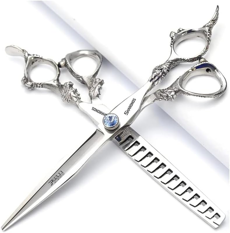 7" 7.5" 8"9" Professional Hairdressing Scissors Barber Salon Hair Cutting Dragon Shears (Large). (7 inch-A) - Image 10