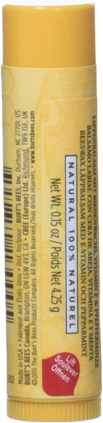 Burt's Bees natural lip care tubes close up