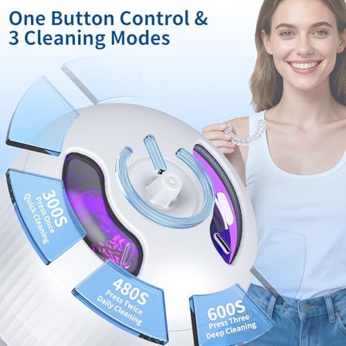 Morole 45kHz ultrasonic aligner cleaner with internal blue UV sterilization light active