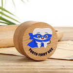 Small beech wood tooth holder box for children