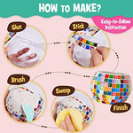 Step by step mosaic tile placement on glass jar