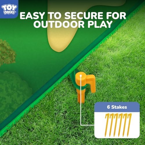 Side view of the foldable golf chipping mat showing material quality