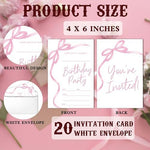JUPXB fill in birthday invitation cards pack of twenty with matching envelopes