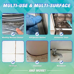 Thick cleaning gel being applied to bathroom tile grout lines