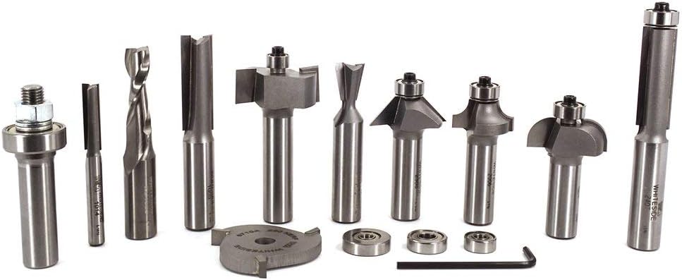 Whiteside router bits essential router bit set front view woodworking tools