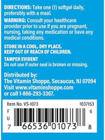 Gluten-free eye health and immune support softgels packaging side panel