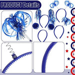 Blue festive pom pom headbands spring antenna detail