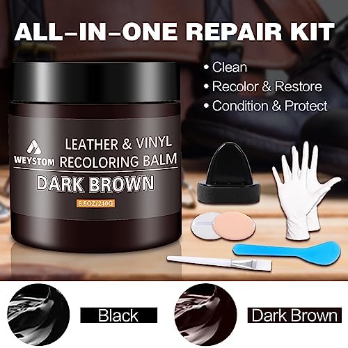 Professional leather restoration kit packaging showing 7 ounce size for home use.