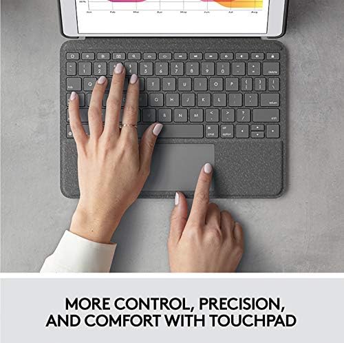 Logitech detachable wireless keyboard case for iPad in graphite gray finish.